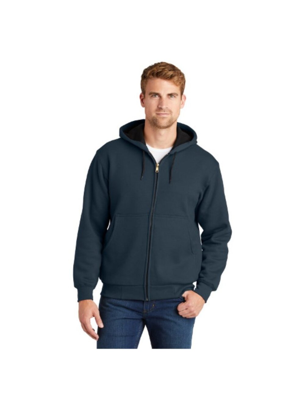 Cornerstone CS620 Men's Full-Zip Hooded Sweatshirt With Thermal Lining